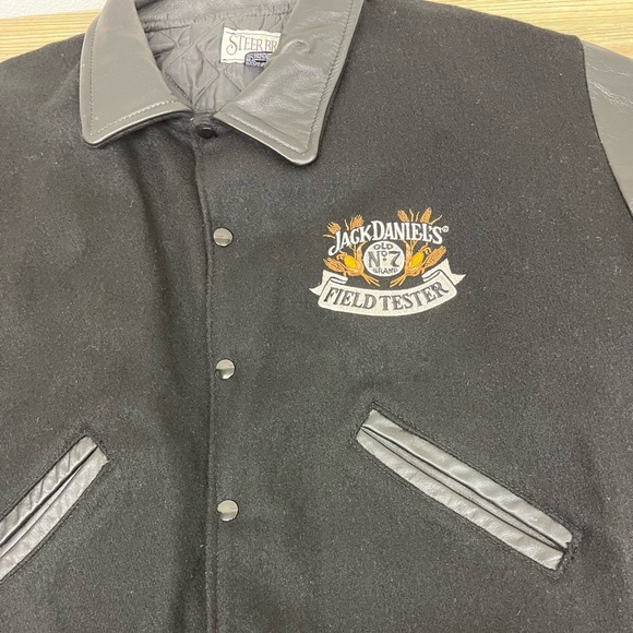 Vintage Jack Daniels Field Tester Varsity Jacket Steer Brand Wool/Leather Sz M - Picture 8 of 15